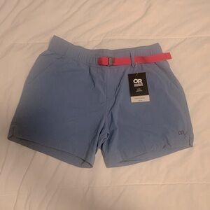 Outdoor Research Blue Athletic Shorts with Pink Belt